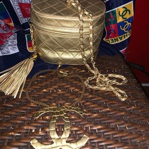 CHANEL Gold Crossbody Bag